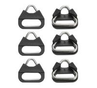 PATIKIL Anillo de Enganche para Correa de Cámara, Paquete de 6 Anillos de Metal en Forma de Triángulo con Adaptador de Gancho y Tapa de Plástico Universal, Plateado y Negro