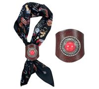 PATIKIL Anillo De Pañuelo Bandana Occi, Anillo De Pañuelo Cuadrado Para Hombres Textura De Cuero Artesanal De Gemas Vintage Hebilla De Cuero Vacuno Para Hombres Joyería