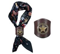 PATIKIL Anillo De Pañuelo Bandana Western, Anillo De Pañuelo Cuadrado De Cuero Artesanal Para Hombres Estrella Vintage Hebilla De Cuero Para Y Bufandas Regalo
