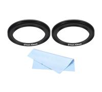 PATIKIL Anillo de Paso metálico de 58 mm a 77 mm con paño de Limpieza, 2 uds adaptadores de Anillo de Filtro de Lente de cámara de Aluminio para Capucha de Lentes, Negro