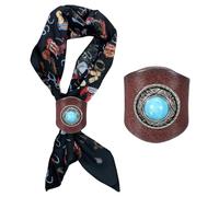 PATIKIL Anillo Para Pañuelo Bandana Occi, Anillo Cuadrado Para Hombre Hecho A Mano Textura De Cuero Gema Corredizo Para Pañuelo Vintage Hebilla De Cuero Vacuno