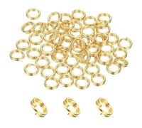 PATIKIL Anillo Partido Redondo, 60 Pcs 5 mm Pequeños Anillos Partidos Con Doble Aro Círculo Metálico Pequeño Fabricación Manualidades DIY Accesorios De Adorno Colgantes, Dorado