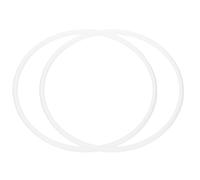 PATIKIL Anillos De Cazador De Sueños De 8 Pulgadas, 2 Pcs Anillo Redondo De Macramé Floral De Plástico para Decoraciones De Bricolaje para Hogar, Coche, Boda Y Pared, Blanco