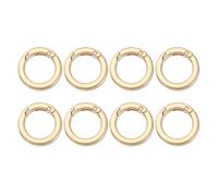 PATIKIL Anillos De Resorte O Rings 8Pcs 1.1 Pulgada Clips Redondos De Metal Anillas Planas Para Ganchos De Gatillo Para Llaveros Bolsos Monederos Collares De Perros, Dorado Claro 29mm
