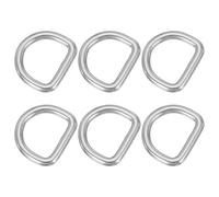 PATIKIL Anillos en D de metal 1.1", 6 Pcs Acero Inoxidable 304 Anillos D soldados sólidos Accesorios DIY para cinturones costura collares de perro cinchas correas, 5x30mm