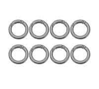 PATIKIL Anillos O con Resorte, 8Pcs 1.1 Pulgadas Clips Redondos Metálicos Hebillas Planas para Llaveros Bolsos Correas Collares de Perro Manualidades DIY, Negro 29mm