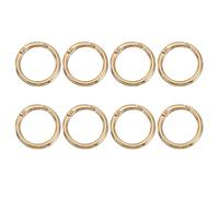 PATIKIL Anillos O con resorte, 8Pzs 1.3 Pulgadas Clips redondos de metal Broches para llaveros Hebillas para bolsos carteras correas correas de perro manualidades DIY, Oro claro 33mm