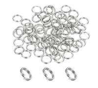 PATIKIL Anillos Partidos Redondos, 60 Pcs 6 mm Pequeños Anillos Partidos Con Doble Aro Circulo Metálico Para Llaveros Fabricación De Joyería Manualidades DIY Accesorios Colgantes, Plata