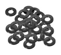 PATIKIL Arandela Plana de Goma M6, Paquete de 24 Unidades 6mm ID 16mm OD 1.5mm de Grosor Junta Espaciadora de Sellado para Grifo, Tubo de Agua, Perno de Fijación, Negro