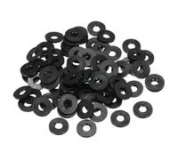 PATIKIL Arandela Plana de Goma M6, Paquete de 40 Unidades 6mm ID 14mm OD 2.5mm de Grosor Junta Espaciadora de Sellado para Grifo, Tubo de Agua, Perno de Fijación, Negro