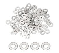PATIKIL Arandelas Planas De Acero Inoxidable 304 M2 x 5mm x 0.3mm, 100 Pzas Arandela Redonda Metálica Pequeña Separadora Para Tornillos Tuercas Y Pernos Assortment