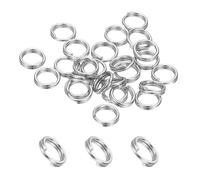 PATIKIL Aro Partido Redondo, 20 Pcs 5 mm Pequeños Aros Partidos Con Doble Anilla De Metal Para Llaveros Fabricación De Joyería Manualidades DIY Accesorios Colgantes, Plata
