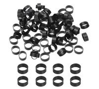 PATIKIL Bandas De Goma De Silicona Para Cable De 0.6", 80 Piezas Banda Elástica Plana De Goma Para Suministros De Oficina Envoltura De Cables Para El Hogar, Negro