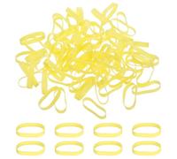 PATIKIL Bandas de Goma de Silicona para Cables 1.4", 80 Pzas Banda Elástica Plana para Suministros de Oficina Envoltura de Cables para el Hogar, Amarillo