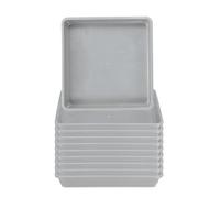 PATIKIL Bandeja de platillo para plantas, paquete de 15 unidades de 12 pulgadas, platillo cuadrado de plástico, bandeja de goteo para interiores y exteriores, patio, balcón, color gris