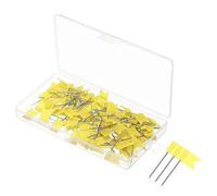 PATIKIL Bandera Mapa Chinchetas, 100uds 1 Pulgada Viaje Mapa Pasadores con Plástico Diálogo para Corcho Boletín Tablero, Imagen, Mapa Colgante, Amarillo