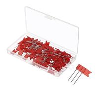 PATIKIL Bandera Mapa Chinchetas, 100uds 1 Pulgada Viaje Mapa Pasadores con Plástico Diálogo para Corcho Boletín Tablero, Imagen, Mapa Colgante, Rojo