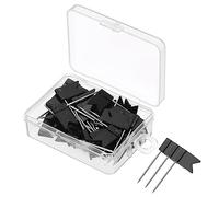 PATIKIL Bandera Mapa Chinchetas, 50uds 1 Pulgada Viaje Mapa Pasadores con Plástico Diálogo para Corcho Boletín Tablero, Imagen, Mapa Colgante, Negro