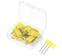 PATIKIL Bandera Mapa Chinchetas, 50uds 1 Pulgada Viaje Mapa Pasadores con Plástico Diálogo para Corcho Boletín Tablero, Imagen, Mapa Colgante, Amarillo