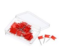 PATIKIL Bandera Mapa Chinchetas, 60 Paquetes Plástico Cabeza Acero Punto Viaje Mapas Tachuelas para Foto Colgar Hogar Oficina, Rojo