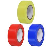 PATIKIL Banderola Cinta 1"x98' Surtido Color, 3 Paquete PVC No Adhesivo Neón Marcado Cinta para Árbol Encuesta Límites Exterior Sendero, Rojo, Azul, Amarillo