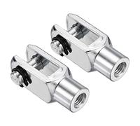 PATIKIL Barra de cilindro de aire con extremo de horquilla 2 unidades de 52 mm de longitud M10 x 1,25 conector en Y, color plateado