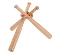 PATIKIL Béisbol Soporte, Bolas Béisbol Soporte Madera Exhibidor con Mini Béisbol Bate Palo de Béisbol Mesa Centro Decoración para Mesas para Deportes Amante