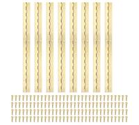 PATIKIL Bisagra De Piano De 16x1.2 Pulgadas, 8 Pcs Bisagra Continua De Acero Inoxidable 304 Con Agujeros Para Puerta De Piano Caja De Almacenamiento De Madera Gabinete Barco, Dorado