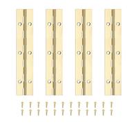 PATIKIL Bisagra De Piano De 6x1.2 Pulgadas, 4 Pcs Bisagra Continua De Acero Inoxidable 304 Con Agujeros Para Puerta De Piano Caja De Almacenamiento De Madera Gabinete Barco, Dorado