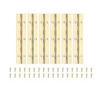 PATIKIL Bisagra De Piano De 6x1.2 Pulgadas, 6 Pcs Bisagra Continua De Acero Inoxidable 304 Con Agujeros Para Puerta De Piano Caja De Almacenamiento De Madera Gabinete Barco, Dorado