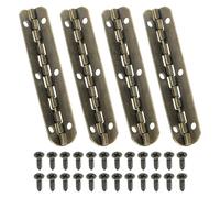 PATIKIL Bisagra de Piano Pequeña 2.6" x 0.6" Paquete de 4 Bisagras Mini de 90 Grados para Cajas de Joyería con Tornillos para Cajas de Madera Marrón