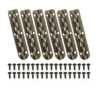 PATIKIL Bisagra de Piano Pequeña 2.6" x 0.6", Paquete de 6 Bisagras Mini de 90 Grados para Cajas de Joyería con Tornillos para Cajas de Madera de Joyería, Marrón