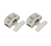 PATIKIL Bisagra De Puerta Para Gabinete De 1-1/8", Acero, Aleación De Zinc 2Pcs Abrazadera Para Gabinete De Vino Clip Sin Marco De Exhibición De Cajón De 5-7mm, Plateado