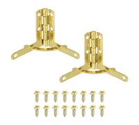 PATIKIL Bisagra de Soporte Plegable de 90 Grados 1.2 x 2.3", 2 Paquetes de Bisagras para Caja de Muebles con Tornillos para Joyas, Vino, Cajón de Caja de Madera, Dorado