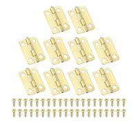 PATIKIL Bisagras Pequeñas de 5/8", Paquete de 10 Bisagras Mini para Cajas de Joyería con Tornillos para Joyas, Cajas de Madera, Cajones de Gabinetes y Puertas de Portones, Color Oro