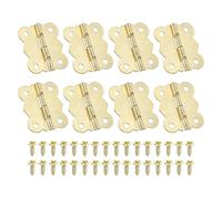 PATIKIL Bisagras Pequeñas para Cajas de Joyería de 1-1/4", Paquete de 8 Bisagras de Mariposa Mini de 180 grados para Cajas de Joyería con 32 Tornillos para Gabinete, Dorado