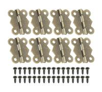 PATIKIL Bisagras Pequeñas para Cajas de Joyería de 1-5/8", Paquete de 8 Bisagras de Mariposa Mini de 180 grados para Cajas de Joyería con 32 Tornillos para Gabinete, Marrón