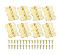 PATIKIL Bisagras Pequeñas para Cajas de Joyería de 1-5/8", Paquete de 8 Bisagras en Miniatura de Mariposa de 90 grados para Cajas de Joyería con 32 Tornillos para Gabinete, Dorado