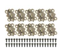 PATIKIL Bisagras Pequeñas para Cajas de Joyería de 3/4 de Pulgada, Paquete de 10 Bisagras de Mariposa Mini de 180 grados para Cajas de Joyería con 40 Tornillos para Gabinete, Marrón