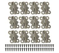 PATIKIL Bisagras Pequeñas para Cajas de Joyería de 7/8", Paquete de 12 Bisagras de Mariposa Mini de 90 grados para Cajas de Joyería con 48 Tornillos para Gabinete, Marrón