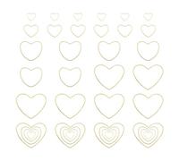 PATIKIL Biseles abiertos, colgante de corazón con parte trasera abierta, marco hueco, anillos de enlace para fundición de resina, manualidades, joyería, 27/32/44/50mm, Abalorio de perlas sintéticas