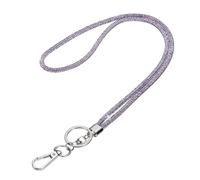 PATIKIL Bling Lanyard, 19"/48cm Collarín De Cristal con Piedras Rhinestone Cadena para Cuello con Mosquetón Y Anilla para Oficial Tarjeta De Identificación Llaves Mujeres, Morado