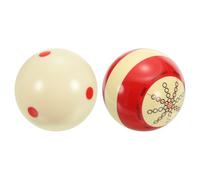 PATIKIL Bola de Práctica de Billar de Entrenamiento de Bola de Carambola de 2-1/4", Juego de 2 Bolas de Carambola Estándar AAA-Grade Pro Cup con Puntos Rojos, Accesorios de Billar, Blanco