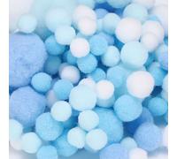 PATIKIL Bolas De Pompones Peludos, 120 Pcs Varios Tamaños Mini Pompones Para Manualidades Accesorios De Joyería Ropa Para Arte DIY Decoraciones Mascotas, Serie Azul Claro