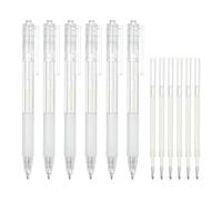 PATIKIL Bolígrafo De Pegamento De Secado Rápido, Bolígrafo De Pegamento Blanco Con Punta Fina Para Álbum De Recortes Con Recambio, 6 Unidades