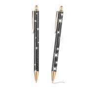 PATIKIL Bolígrafo De Purpurina, 2Pcs Bolígrafo Elegante De Purpurina Retráctil Con Presión De Metal Para Escribir En Diarios Tinta Negra Para Mujeres Niñas Oficina Cumpleaños, Negro