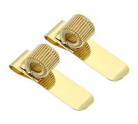 PATIKIL Bolígrafo Soporte Clips, 2uds Metal Horizontal Portátil Único Resorte Lazo Lápiz Organizador para Oficina Empresa Bolsillo Cuaderno Portapapeles, Dorado