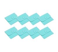PATIKIL Bolsa De Joyería De 4x3 Pulgadas, 8 Pcs Bolsas De Terciopelo Suave Con Botón De Presión Almacenamiento Portátil Para Anillos Collar Pulsera Arete Reloj, Azul