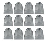 PATIKIL Bolsa para Zapatos con cordón, 12 Bolsas de Viaje de 14 x 11 Pulgadas, Bolsas de Zapatos de Almacenamiento de Zapatos no Tejidos, Organizador de Botas y Zapatos para Viajes， Gris