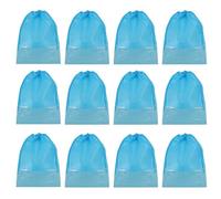 PATIKIL Bolsa para Zapatos con cordón, 12 Bolsas de Viaje de 14 x 11 Pulgadas, Bolsas de Zapatos de Almacenamiento de Zapatos no Tejidos, Organizador de Botas y Zapatos para Viajes， Azul